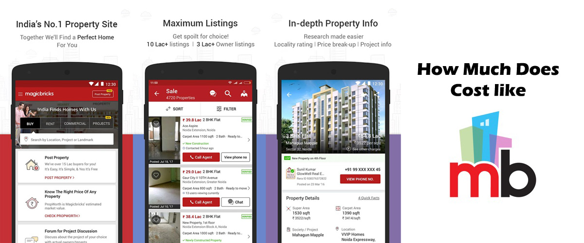 Magicbricks like Real Estate Website, App Development Cost