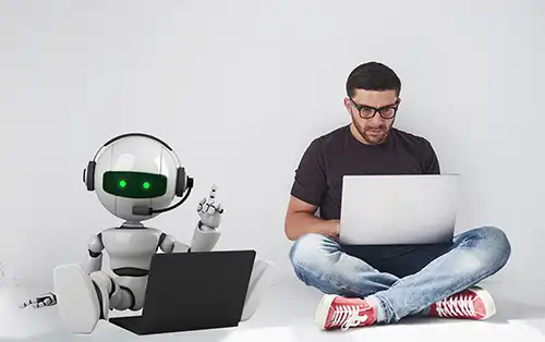 A Robot Answering Customer Queries